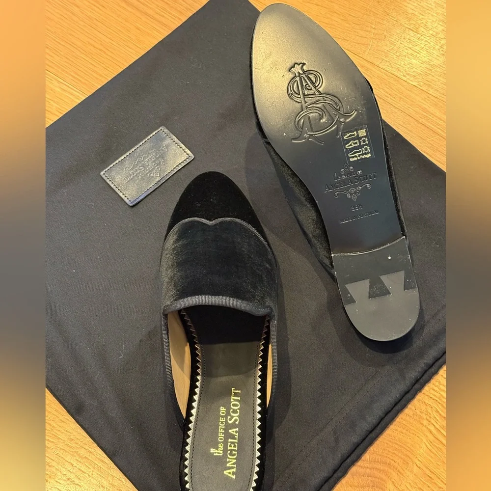 Angela Scott Black Velvet Mules - Picture 3 of 3